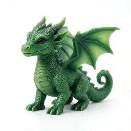 The test still of a green dragon the bench lifted to 3D